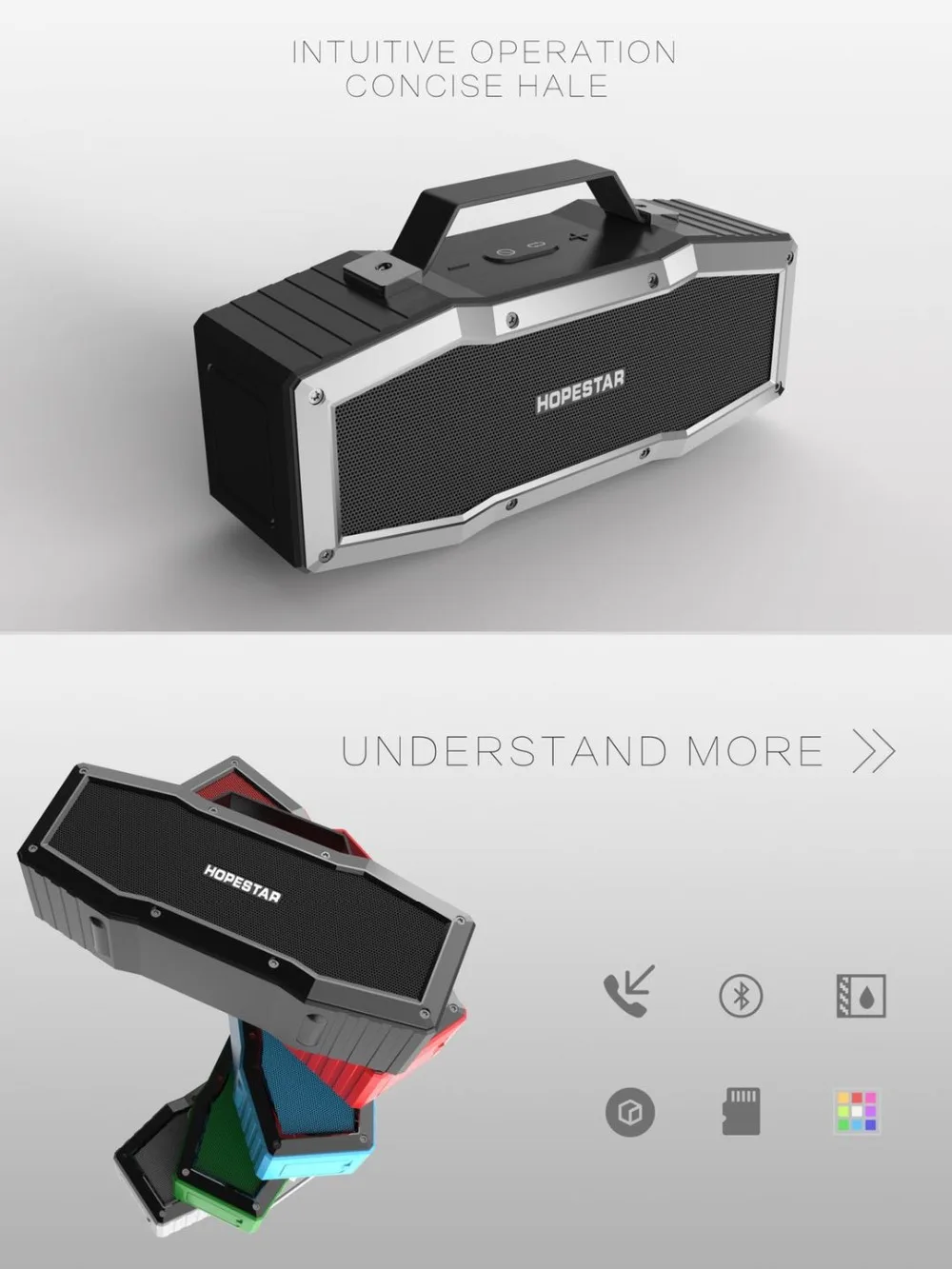 HOPESTAR A9 IPX6 Водонепроницаемый Bluetooth Динамик открытый Портативный Беспроводной громкоговоритель звук Системы 3D музыке стерео Surround