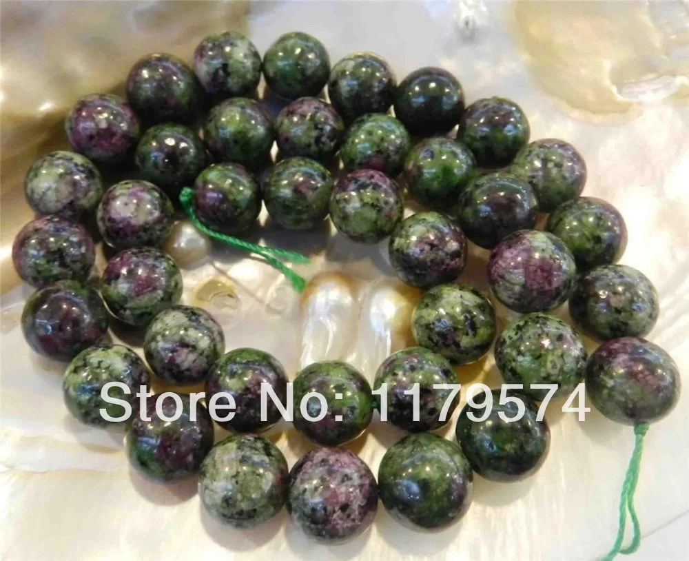 Hot wholesale and retail beautiful New Charming! 8mm Red Green Zoisite Round Loose Beads Accessory Parts 15" DIY Strand "wj388 |