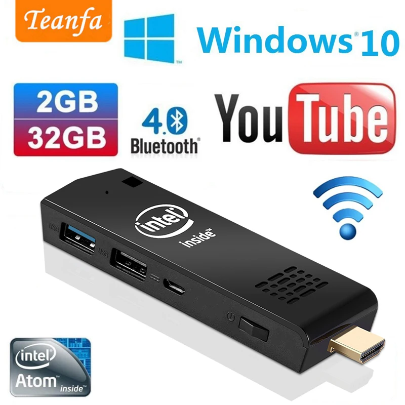 Win10 MINI PC четырёхъядерный процессор Intel Atom z8350 1 92 ГГц 2 г/32 г 5 8 Г dual band WI FI Bluetooth 4 0 Windows
