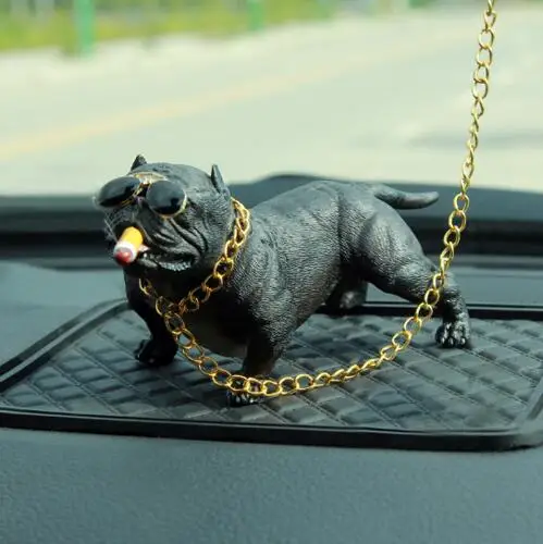 Black Smoking Dog Автомобиль собака украшения Творческая личность высокоскоростной автомобиль Интерьер мода моделирование собака кукла аксессуары для интерьера украшения - Название цвета: Black Smoking Dog