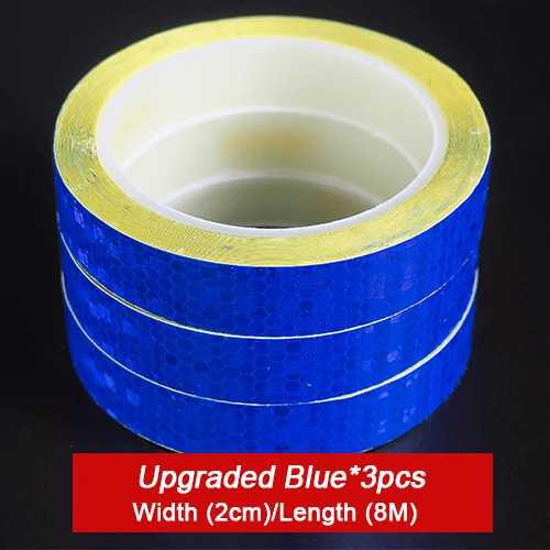 Blue-3PCS-2cm Наклейка для велосипеда victgoal, s набор, наклейка, Светоотражающая наклейка, лента для велосипеда, светоотражающая лента, наклейка 1 см/2 см, велосипедное колесо, Аксессуары для велосипеда - Цвет: Blue-3PCS-2cm
