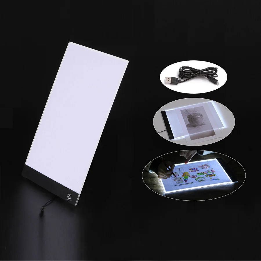 

Dimmable Ultra Thin A4 LED Light Tablet Pad Apply to USB Plug Diamond Embroidery Diamond Painting Cross Stitch Kits Drawing