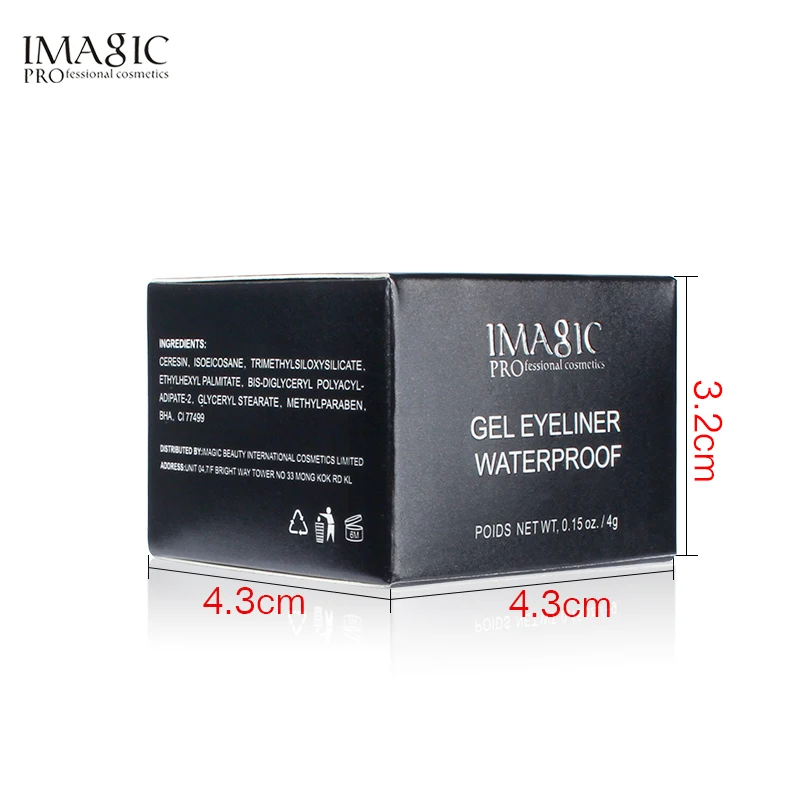 IMAGIC Gel Eyeliner Cream Not Blooming Makeup Palette Matte Waterproof Lasting Eye Liner With Brush |