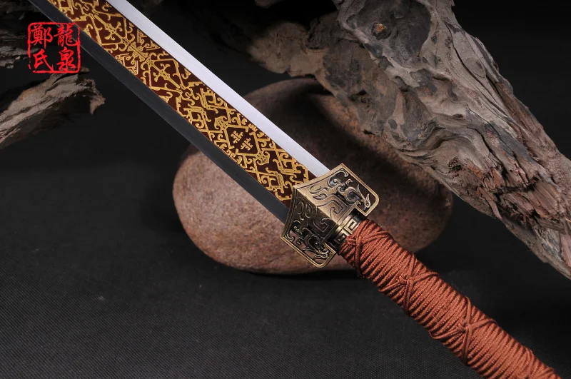 Традиционный китайский средневековый меч из холодной стали лезвие с гравировкой