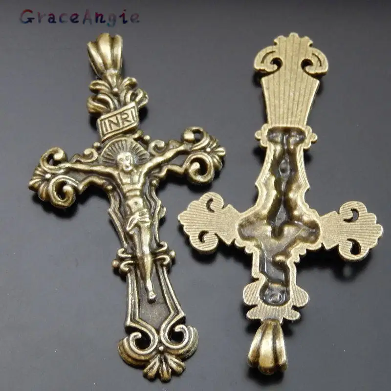 4 шт./упак. антикварная бронзовая подвеска в форме Креста Иисуса DIY ювелирное