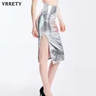 Юбка-карандаш женская из искусственной кожи, до колена, с высокой талией