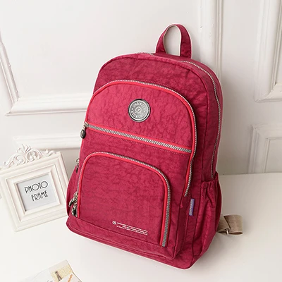 PurpleRed Модный водонепроницаемый нейлоновый женский рюкзак, женские школьные сумки в консервативном стиле для девочек, Большой Вместительный рюкзак для путешествий, Sac A Dos - Цвет: PurpleRed