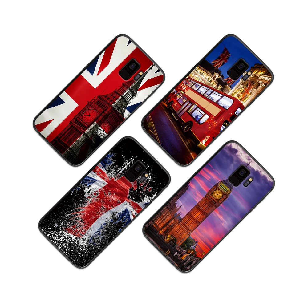 Флаг Великобритании Лондон мягкий чехол для телефона Samsung Galaxy S6 S7 S8 S9 S10e Plus Note 8 9