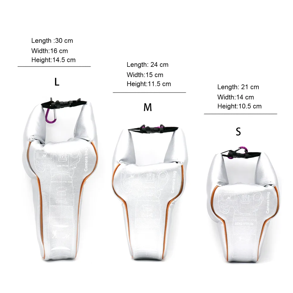 Новое поступление яркое серебро PU камера мягкий чехол М размер для Canon Nikon камеры