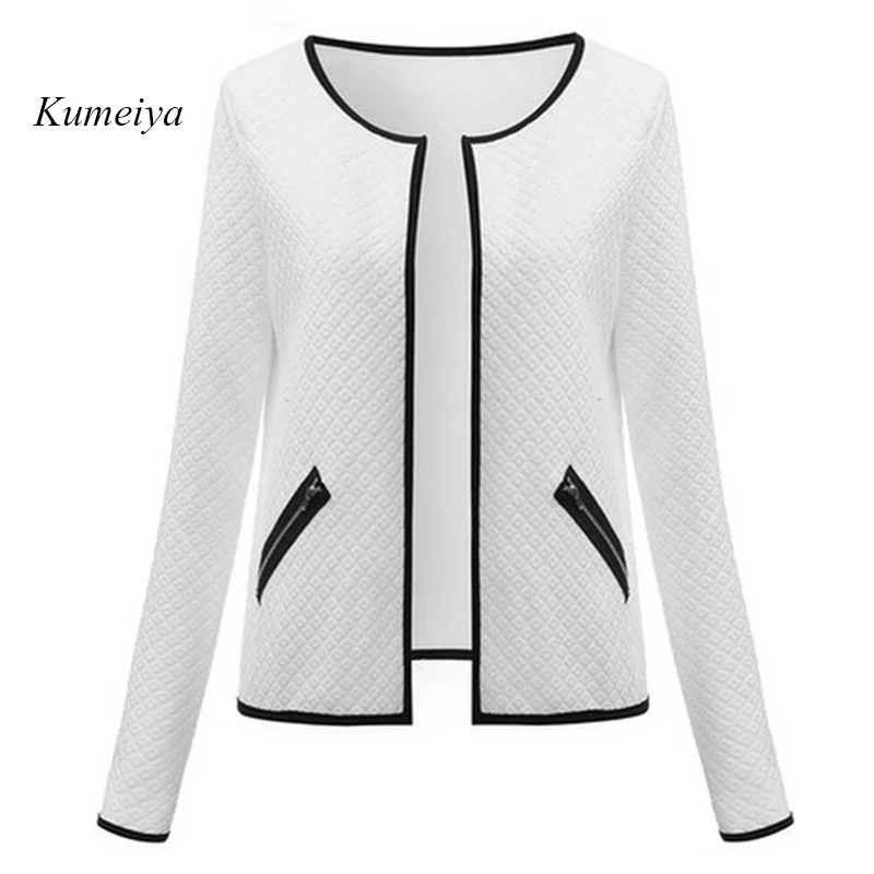 Куртка женская с длинным рукавом белая черная на молнии|women short coat|jacket womenshort coat |