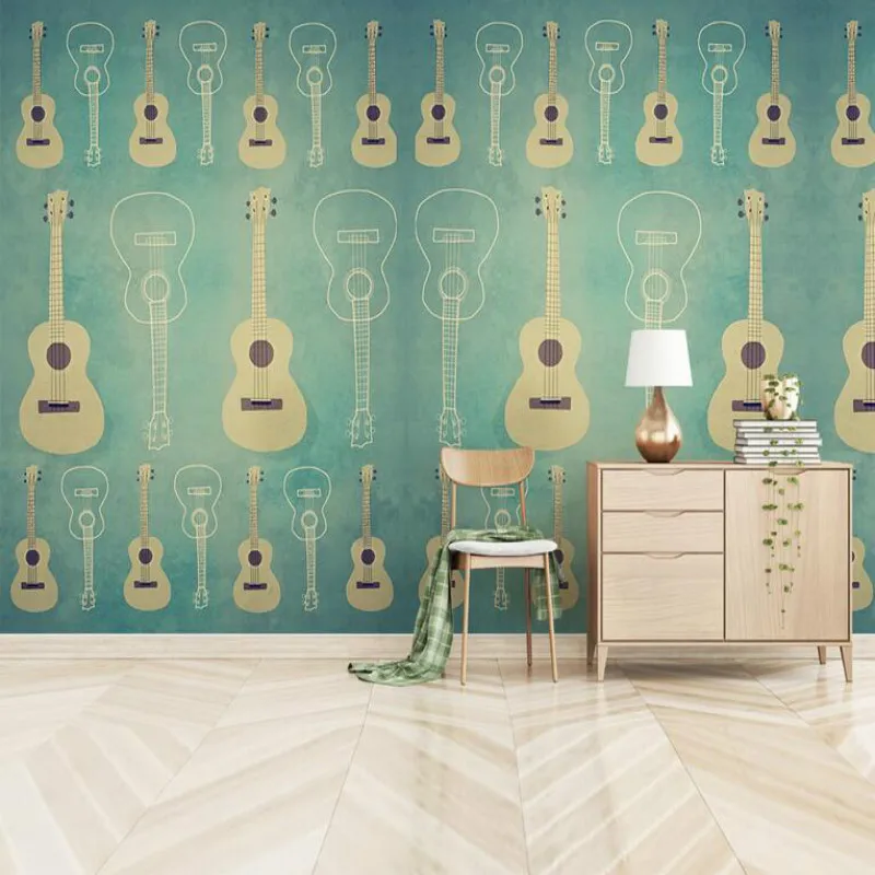 Простой креативный гитарный инструмент настенная бумага s для стены 3d Бумага