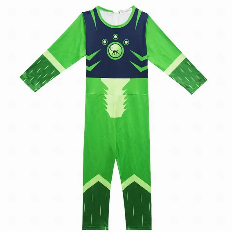Green Wild Kratts Cosplay Costume Boy Jumpsuits&ampMask 2PCS Kids Halloween Fancy Dress Children Costumes Streetwear | Тематическая