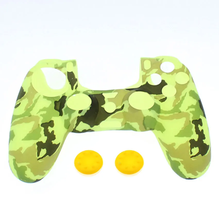 YuXi мягкий силиконовый резиновый чехол для Play Station Dualshock 4 PS4 DS4 Pro тонкий контроллер кожи+ ДЖОЙСТИК ручки крышки - Цвет: C