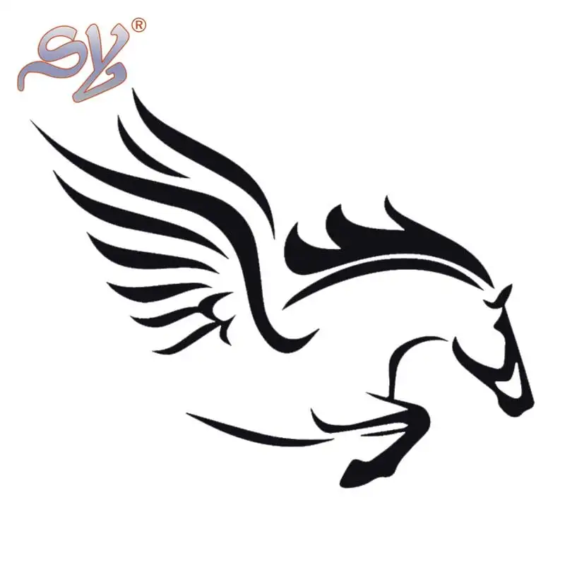 SY Pegasus наклейки Черный Белый Стиль лошади охватывает аксессуары автомобили 18 см *