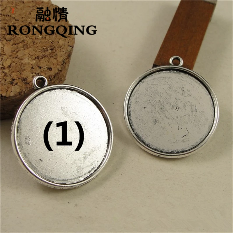 RONGQING 25mm 40pcs/lot 3 colors Circular Retro Tray DIY Accessories Wholesale Craft | Украшения и аксессуары