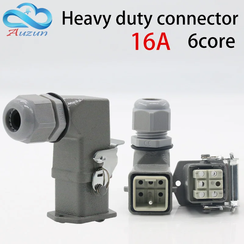 

Сверхмощный разъем 6 (5 + 1) core 16A 500V HA-006-1, налокотник в горячем канале, холодное отжимное соединение