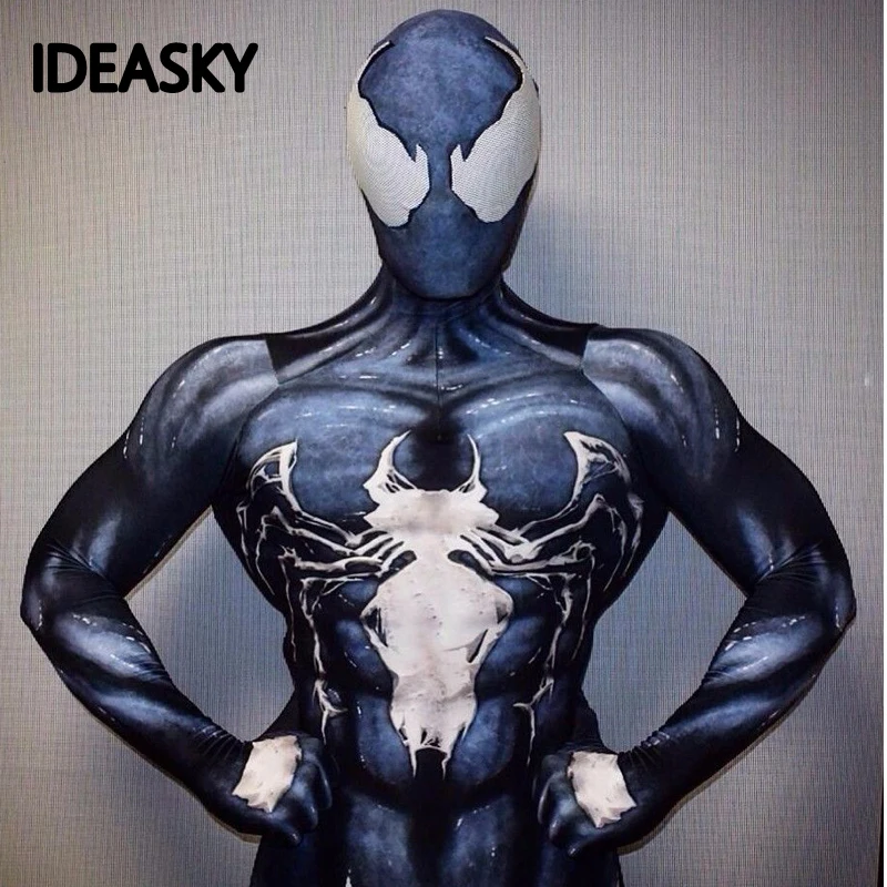 Новый симбиот человек-паук костюм Venom Детский Костюм Комбинезон Маска для