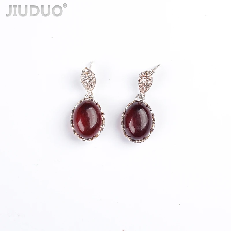 JIUDUO Аутентичные янтарные серьги женские модели 925 серебро high end дамы