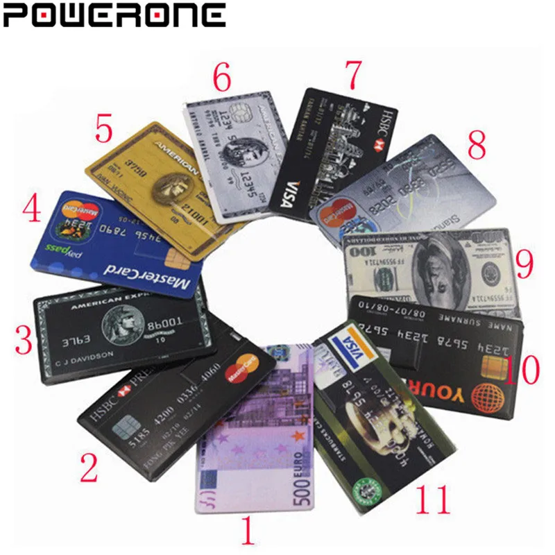 Powerone водонепроницаемый супер тонкий USB флеш-накопитель для кредитных карт 4 ГБ 8 ГБ 16 ГБ 32 ГБ 64 Гб модель карты памяти