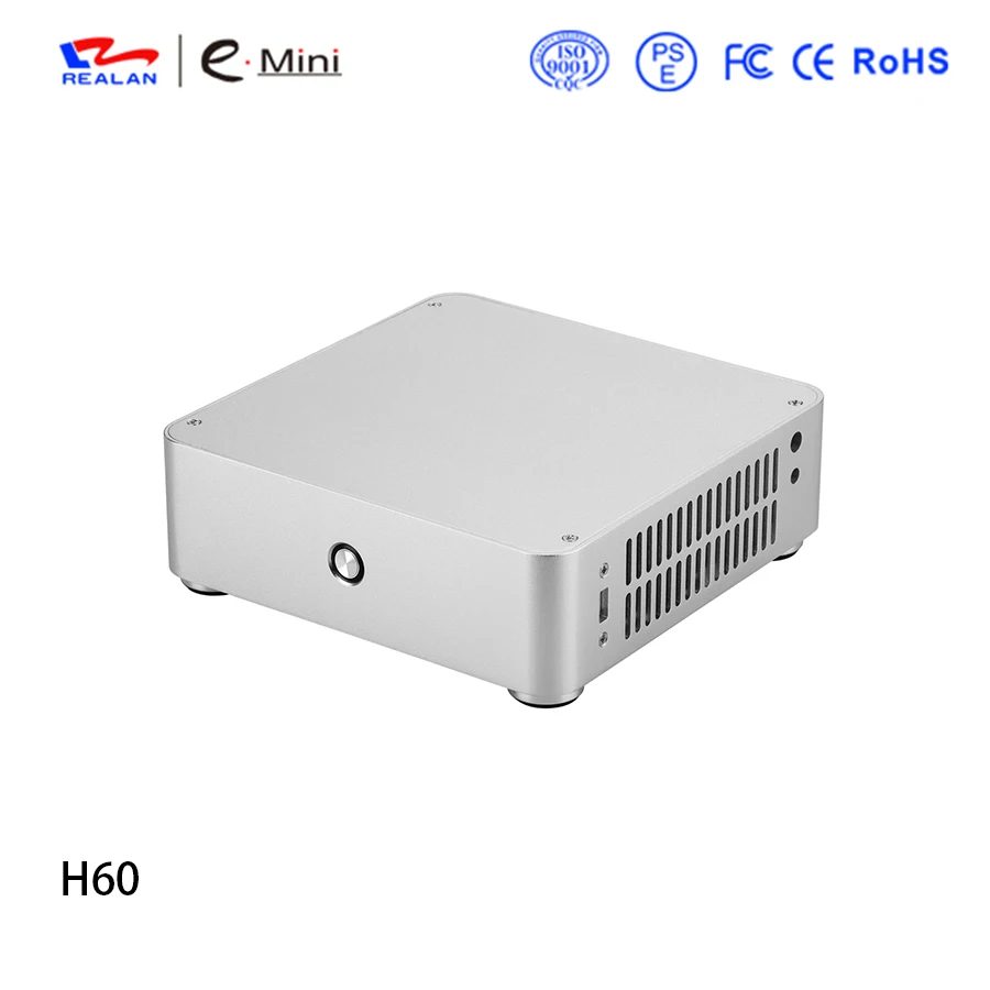 Realan H60 компьютерный чехол ПК с алюминиевым корпусом HTPC для mini ITX материнская плата без источника питания