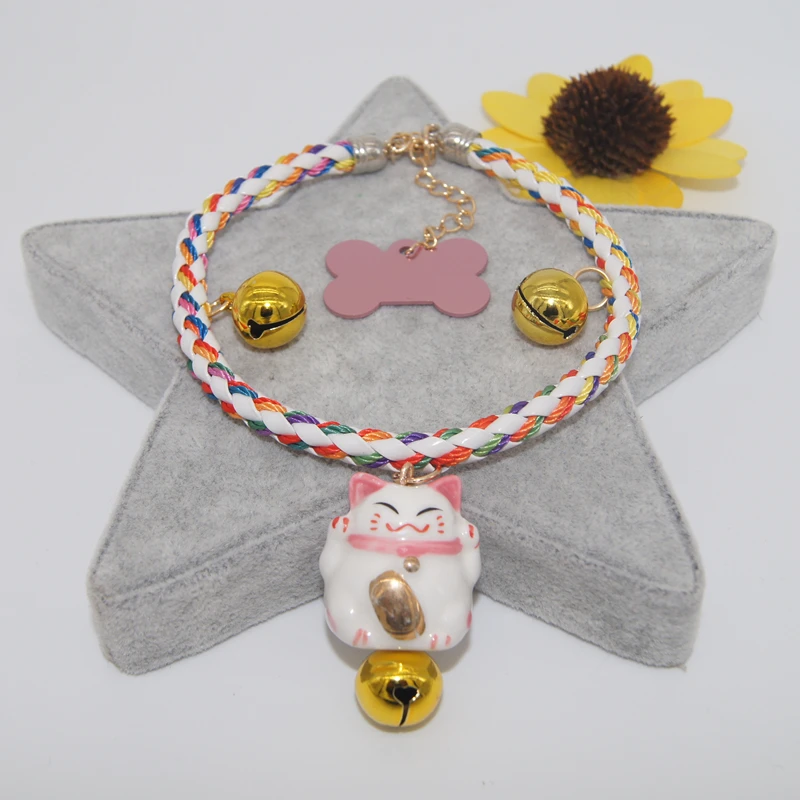 Манеки Неко кошка маленький средний собачий ошейник собака домашняя pitbull