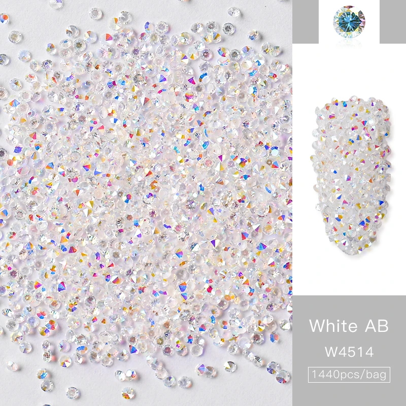 W4514 Очаровательный Бусины для ногтей украшение Micro Nail хрустальный шар 1,2 мм Стразы для дизайна ногтей, 3D нейл-арта украшения 1440 шт./компл - Цвет: W4514