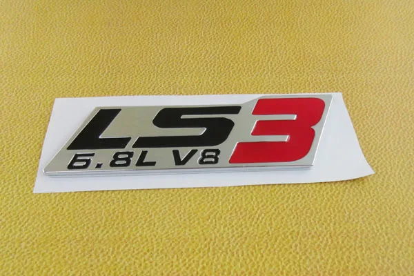 Автомобильная хромированная красная наклейка LS3 6.8L V8 эмблема двигателя |