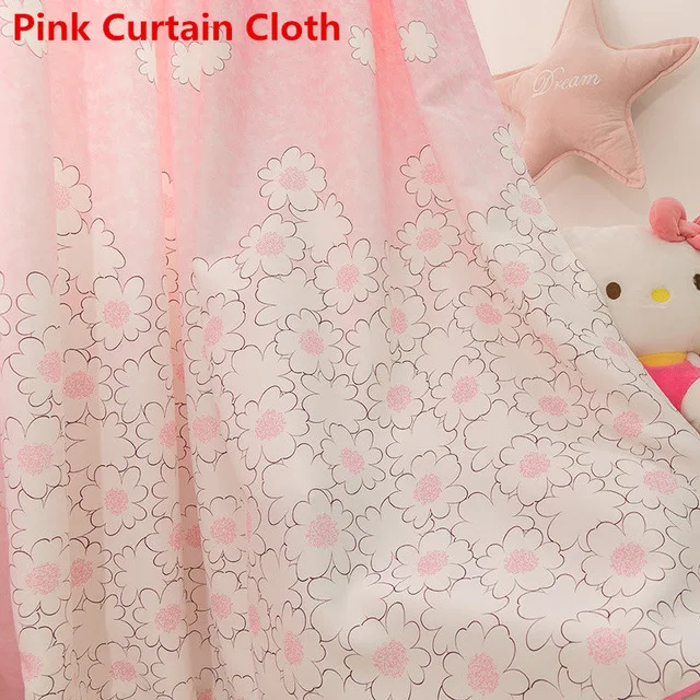 color 2 cloth Розовые шторы c цветочным принтом для детской комнаты, спальни, принцессы, девочки, милый мультфильм, пасторальный эркер, шторы JS49C - Цвет: color 2 cloth
