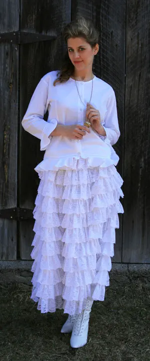 

Fashion Microfiber Floor-Length Ball Gown Shipping Victorian Skirts Lace Ruffled Skirt