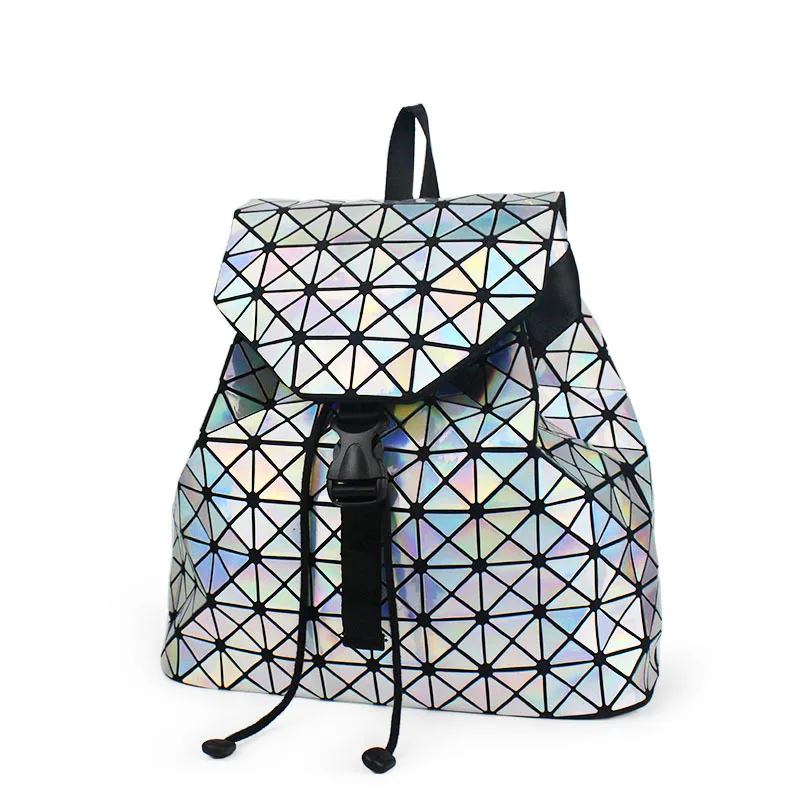 SENDEFN New Geometric pattern Laser Unisex Backpack Women Dazzle Color Plaid Female Fashion Sequins Mirror Free shipping | Багаж и сумки