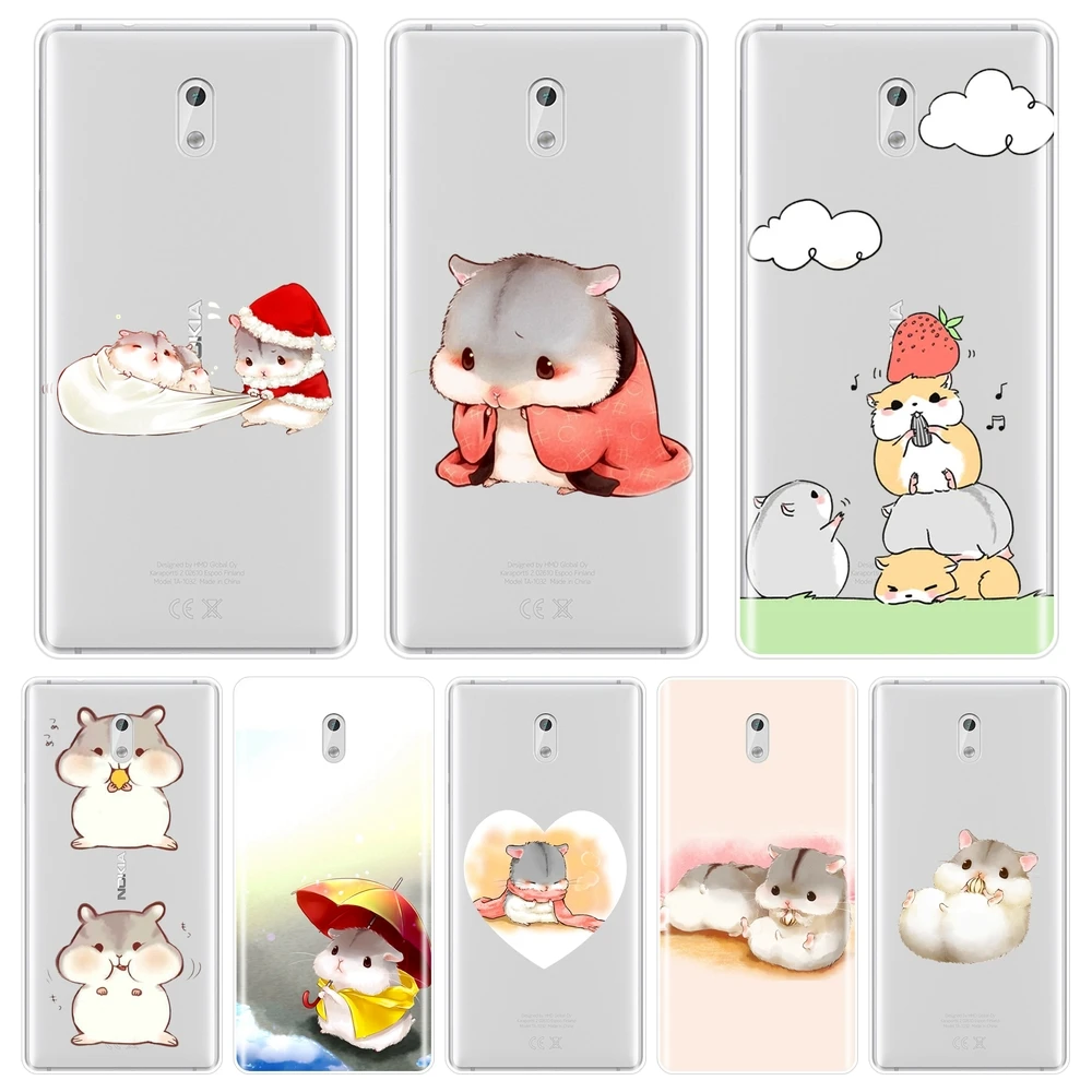 Задняя крышка для Nokia 8 6 5 3 2 1 Рождественский хомяк Kawaii милый забавный Мягкий