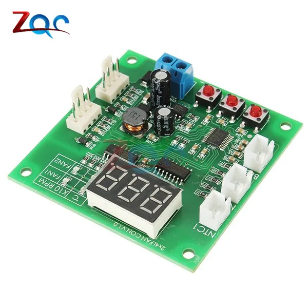 Two Way Heat Dissipation PWM Four Wire Fan Temperature Controller 12V 24V 48V Temperature Speed LED Display Stop Alarm Board