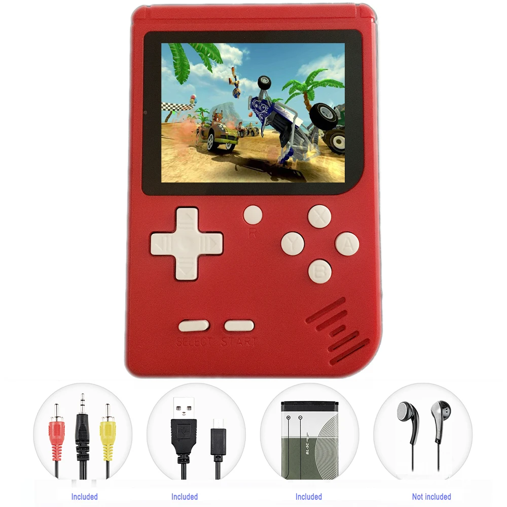 Классические мини-игровые консоли, JJFUN FC280 портативные игры, встроенные 400 ретро-ТВ-видеоигры с 3,0 дюймовым ЖК-дисплеем 1 USB зарядка