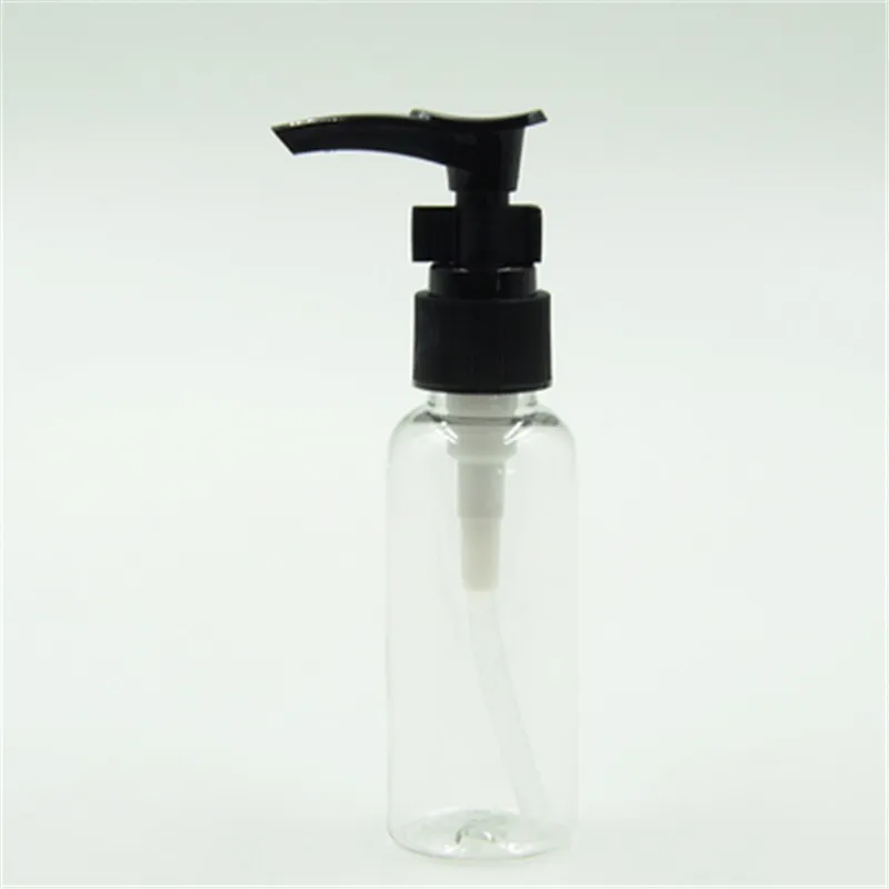 clear with black lid Быстрая 100 шт./лот 100 мл пустая прозрачная Янтарная пластиковая косметическая бутылка для лосьона с черным насосом для лосьона многоразовая бутылка для шампуня - Цвет: clear with black lid