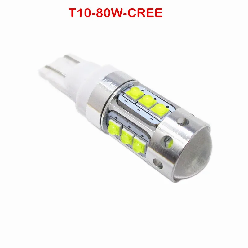 

2PCS T10 High Power 6000K 80W 16XBD CREE LED Chips T10 W5W White LED Bulbs For Car Backup Reverse DRL Lights Lampadas 194 168