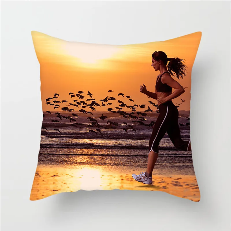 Fuwatacchi Running Cushion Cover Dead Rick Runner Pillow Sunrise Printed Decorative Pillows for Sofa Car | Дом и сад