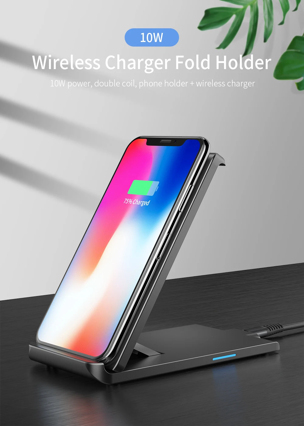 Беспроводное зарядное устройство Essager Qi для iPhone 11 Pro XS Max X 8 Plus samsung Note 10 10 Вт быстрая Беспроводная зарядная док-станция Подставка