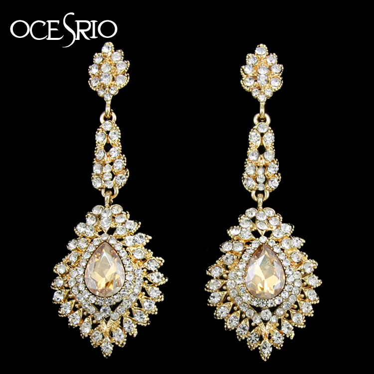 OCESRIO просвет Роскошные SilverCrystal серьги для Для женщин большие длинные висит