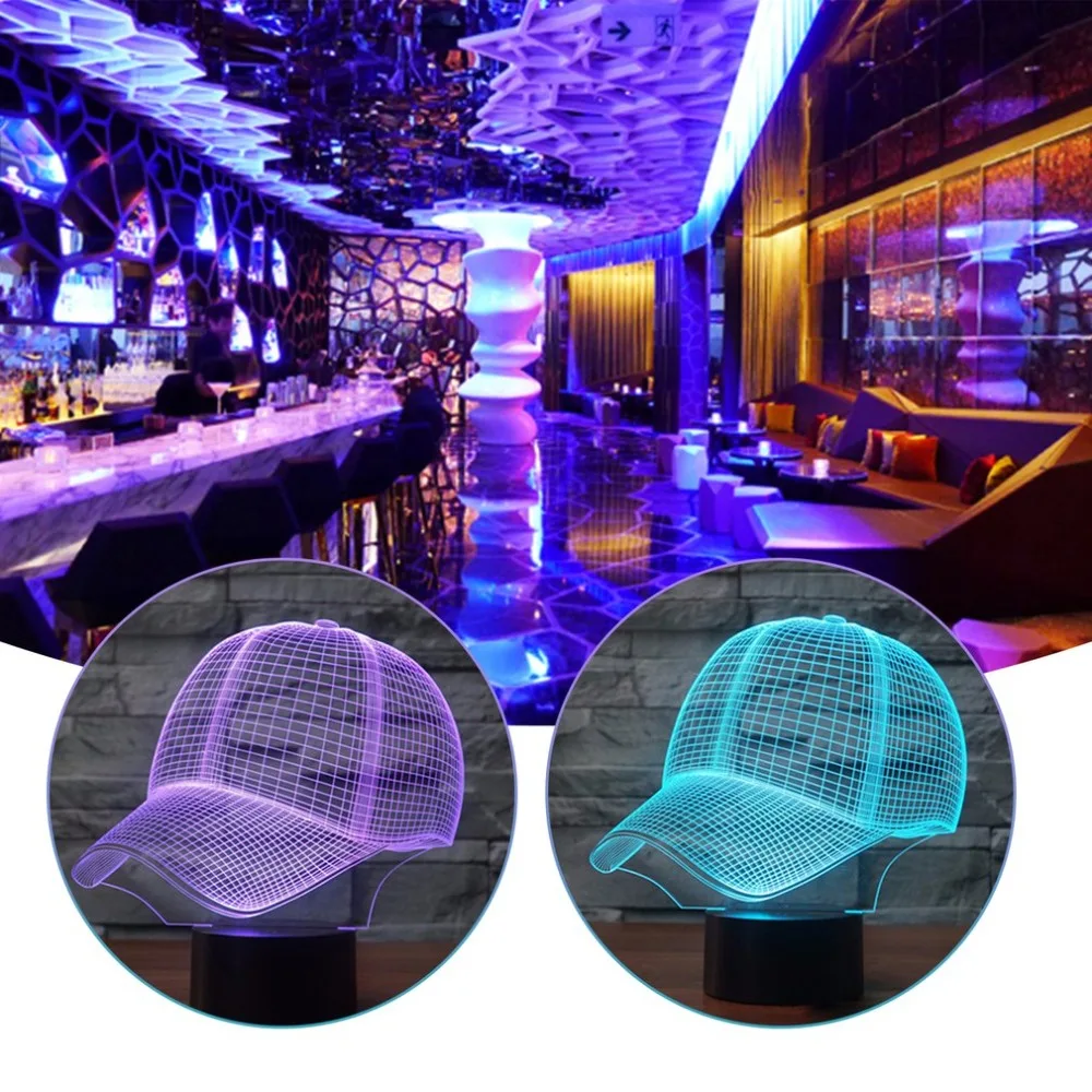Бейсболка 3d свет светодио дный Красочный светодиодный визуальный подарок