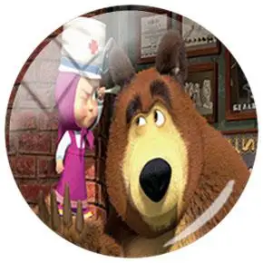 MS55 JWEIJIAO мультфильм аниме Litte девушка и животное большой коричневый Медведь DIY стекло кабошон узор купол демонстрационная плоская задняя часть ювелирных изделий - Цвет: MS55