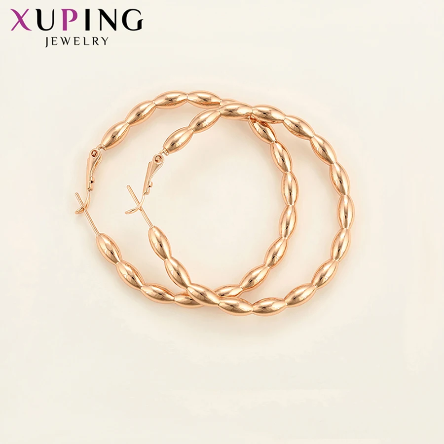 Xuping, Розовая позолота, цветные, Классические, модные, большие серьги-кольца для женщин, элегантные ювелирные изделия, подарок на день матери, ss133.4-97389