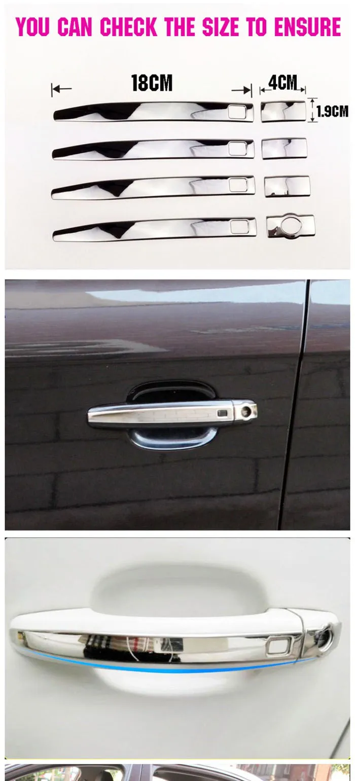 Подходит для 2009 2010- AUDI Q5 A4 Хромированная нержавеющая дверная ручка Крышка отделка молдинг крышка Стайлинг панели перекрытия гарнир протектор