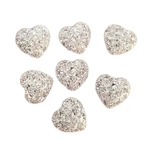 

20Pcs White Heart Shape Shiny Flatback Resin Rhinestones for DIY Scrapbooking Phone/Wedding/Craft Стразы в форме сердца
