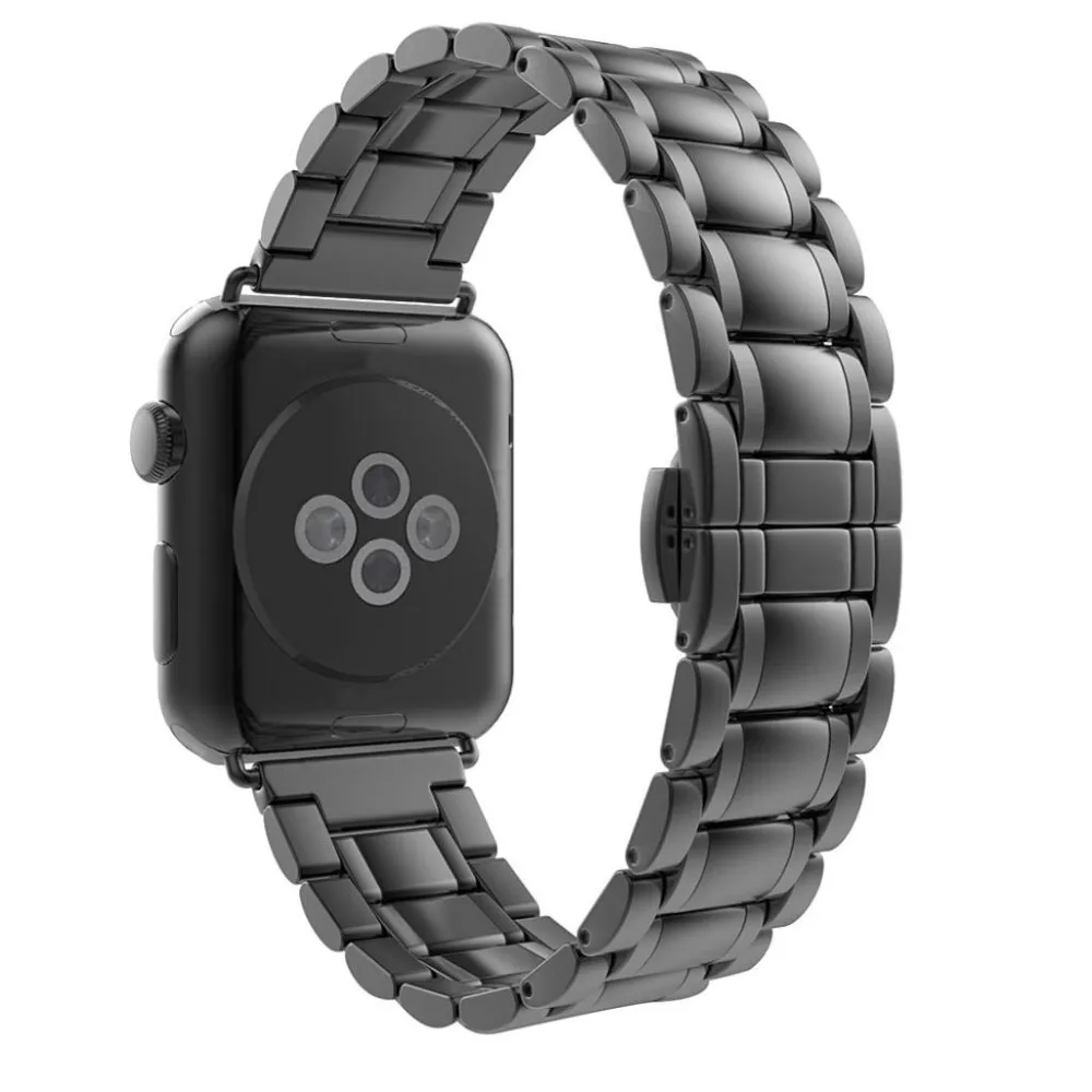 Роскошные Нержавеющая сталь ремешок для часов для apple watch, ремешок 42 мм, 38 мм,/44 мм/40 браслет, ремешок для наручных часов iWatch, 4/3/2/1 ремешок на запястье