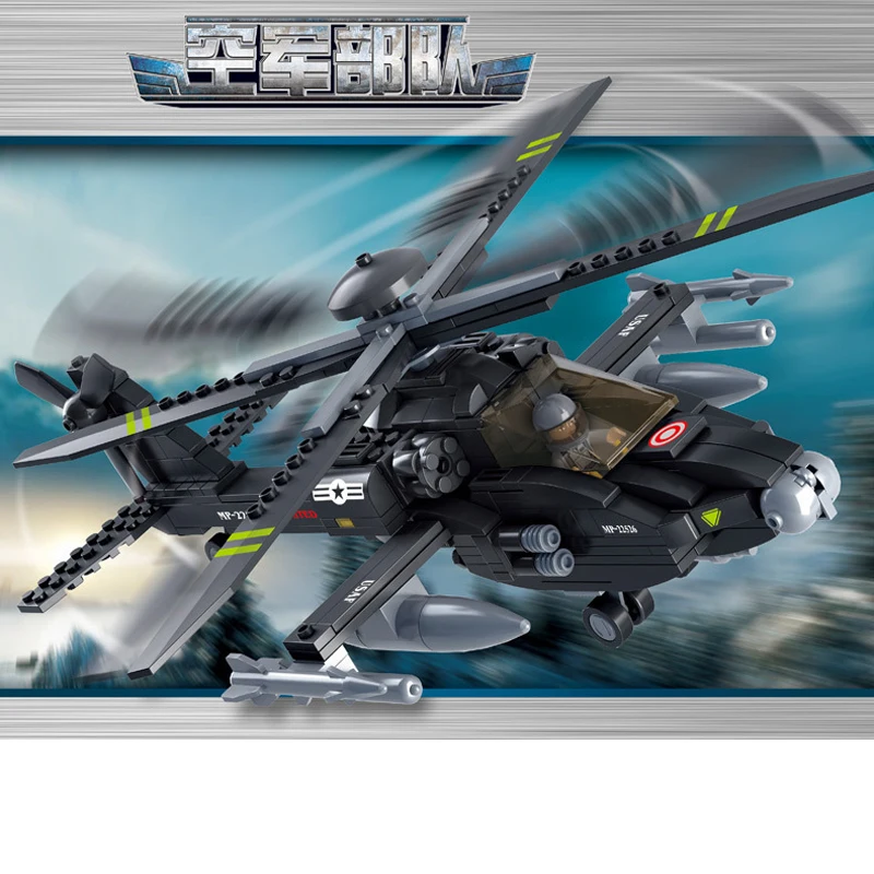 293 шт. AH 64 Apache Gunship совместимые городские самодельные фигурки кирпичи развивающие