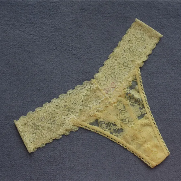 yellow Voplidia, женские сексуальные трусики, нижнее белье, стринги, g-стринги,, розовый, женское Бесшовное Белье, цветочные кружева, низкая талия, g-стринги, PM022 - Цвет: yellow