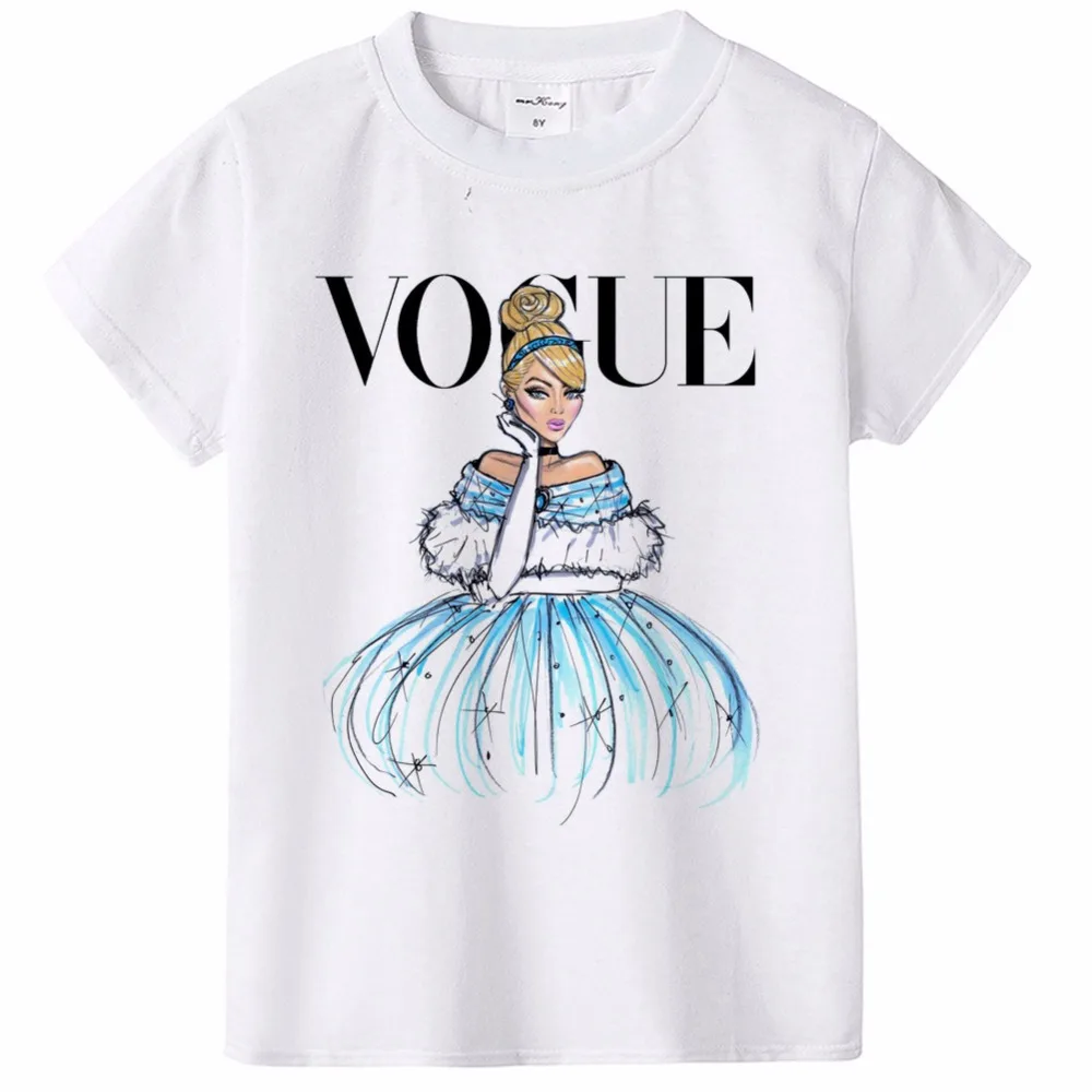 1 шт./лот/ Детская летняя футболка для девочек с героями мультфильмов хлопковая