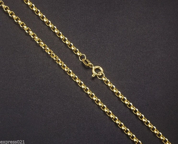 

60cm L Pure Solid Yellow Gold Chain Necklace/ Cable Chain Necklace/ 5.35g