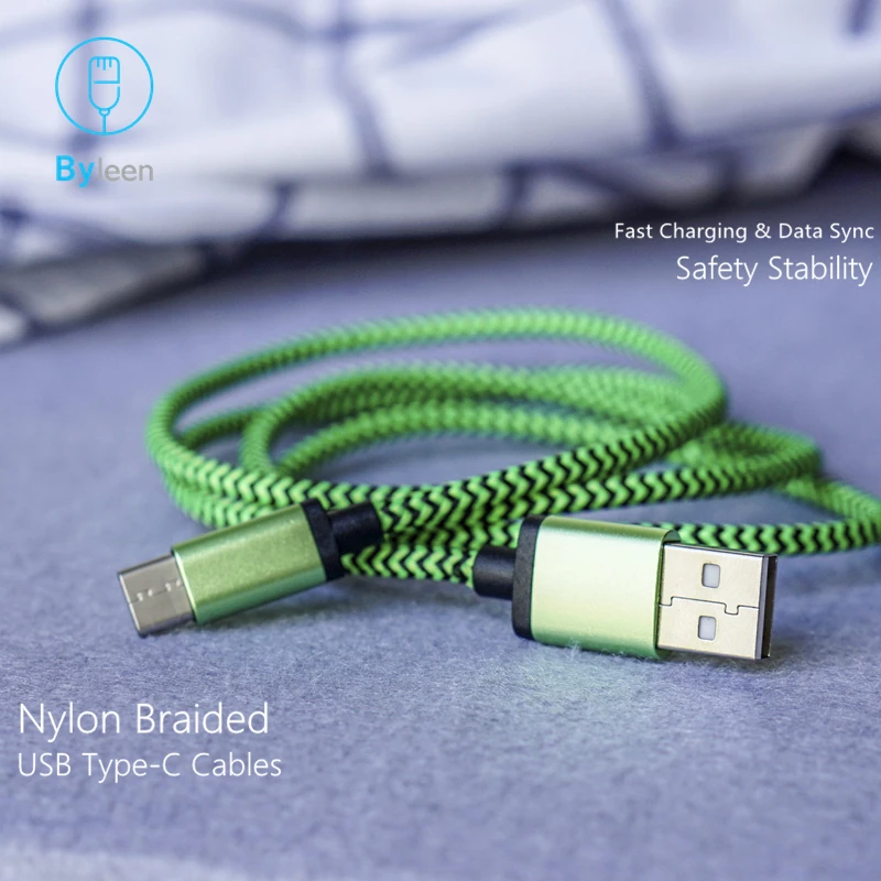 Быстрое зарядное устройство Byleen зеленое/оранжевое/синее USB Type C для Huawei honor P 10 20