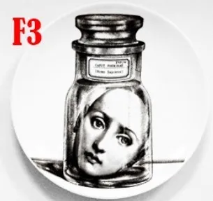 3 Fornasetti Ремесла керамические тарелки украшения дома Fornasetti тарелка фарфоровые настенные тарелки 8 дюймов - Цвет: 3